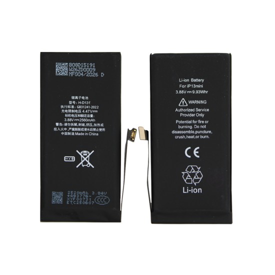 Bateria A2481 para Apple iPhone 13 Mini com Diagnóstico Não Apresenta Erros 2438mAh